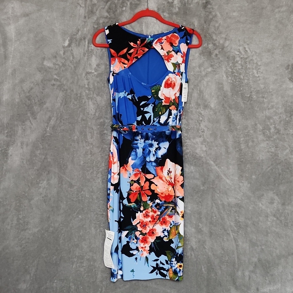 NWT CACHE blue floral spring dress size M